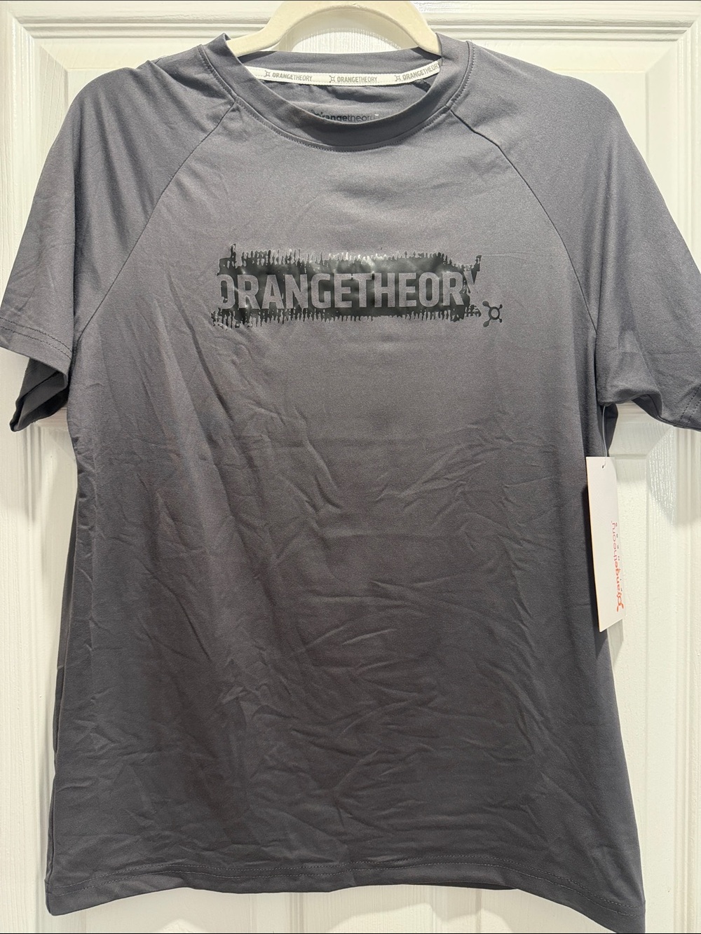 NWT Orangetheory Fitness Unisex Charcoal Gray Performance Tee with Logo- Small